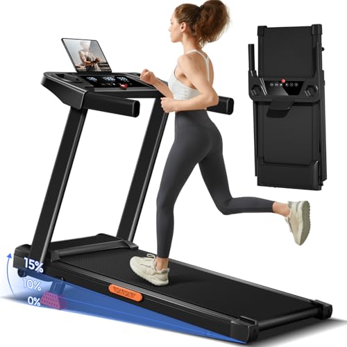 3-in-1 Treadmill with 15% Incline, Portable...