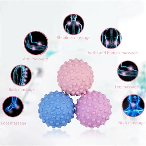 Image of WOVTE Massage Lacrosse Ball Set for Sore Muscles, Shoulders, Neck, Back, Foot, Body, Deep Tissue, Trigger Point, Muscle Knots, Yoga and Myofascial Release