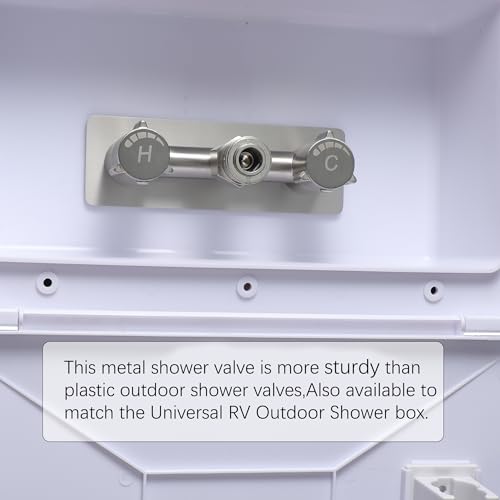 Image of All Metal RV Exterior Quick Connect Faucet,4 inchRV Shower Faucet Replacement,RV Outside Shower Valve Kit,Camper Shower Faucet Valve with Quick Connect(Brushed Nickel)