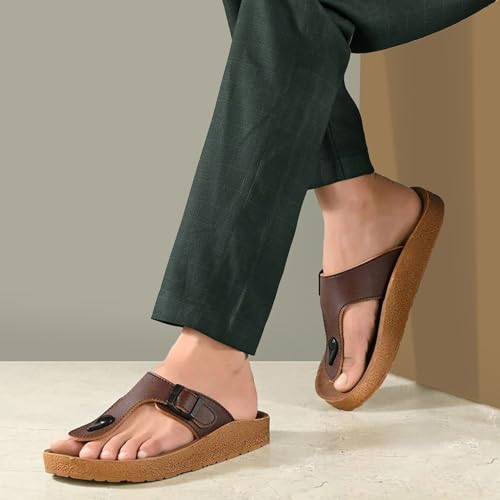 Image of BRUTON Stylish Men's Slippers | Comfortable, Lightweight & Anti-Skid | PU Material Casual Footwear for Office & Daily Use