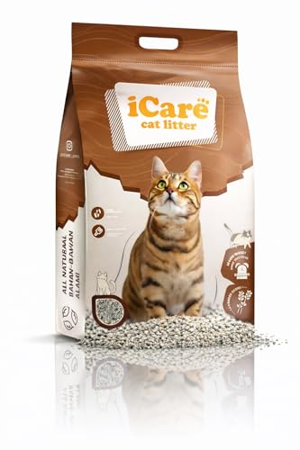 ICare Bentonite Cat Litter, Natural Clay Formula, 5L, Fast Clumping (Coffee)