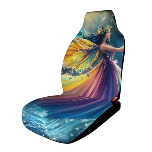 Beautiful Butterfly Fairy Car Seat Covers Universal Car Front Seats Protector Auto Interior Accessories 1PCS