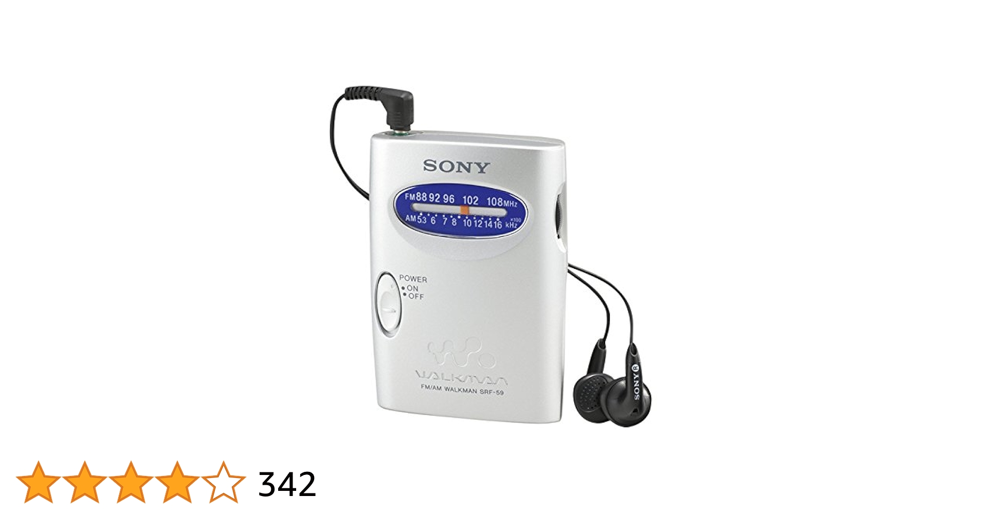 Amazon.com : Sony Srf59 Silver Radio Amfm Walkman : Headset