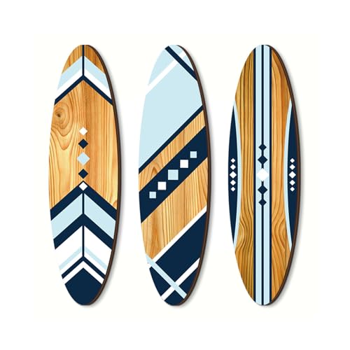 quiodok 3 Stück Surfbrett Deko, Indoor-Surfbrett Plakette, Sommerdeko, Surfboard Decoration für Heimparty Dekor, Innen Außendekoration Maritimstil,...