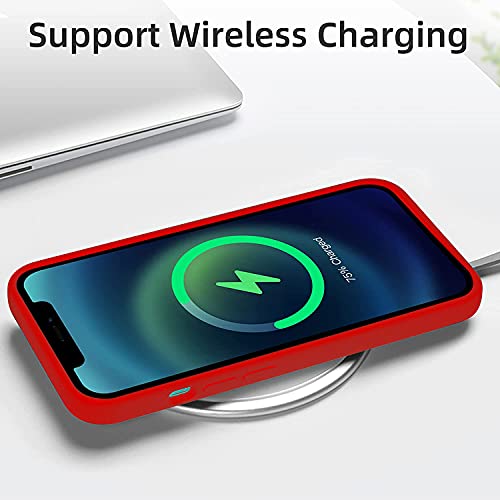 Image of LIRAMARK Liquid Silicone Soft Back Cover Case for Apple iPhone 13 Mini (5.4 Inch) (Red)