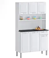Kit Cozinhas Itatiaia Rose - 6 Portas e 1 Gaveta - Branco