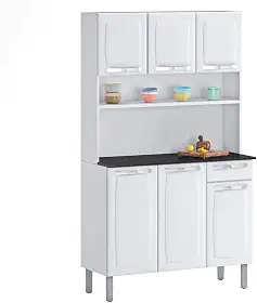 Kit Cozinhas Itatiaia Rose - 6 Portas e 1 Gaveta - Branco