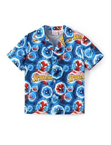 Image of Disney Marvel Spiderman Cars Stitch Star Wars Mickey Boys Hawaii Shirt Button Up Dress Shirts Short Tropical Shirt Kids 2-13Y