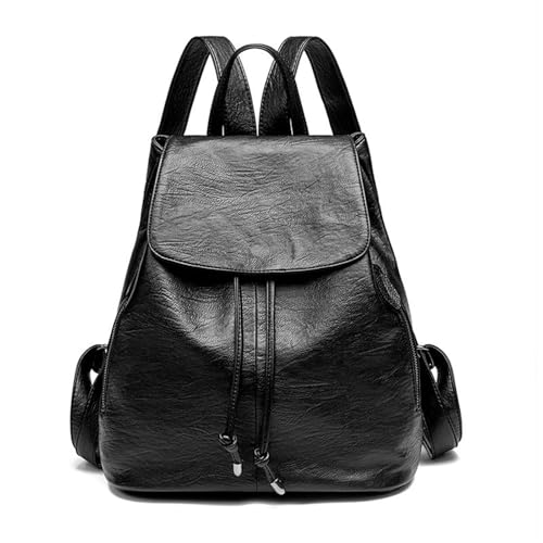 Genuine Leather Backpack(Black)