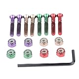 T TOOYFUL 8pcs Ersatz Standard Skateboard Hardware Schrauben Mutter Flachkopf Bunt - F 32 mm