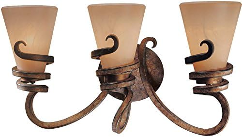 Minka Lavery Wall Light Fixtures 6763-211 Tofino Reversible Glass Bath Vanity Lighting, 3 Light, 300 Watts, Bronze