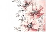 WallArena - Vlies Fototapete Blumen 300x210 cm - Fototapeten - Tapeten - für Wohnzimmer Schlafzimmer - Vliestapete Wandtapete Tapete 3D Effekt- inkl. Kleister - rosa Natur Blume