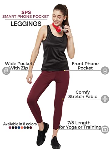Image of TRUEREVO Sports Leggings for Women-Stretch Dryfit High Waist 7 /8th Gymwear Pants with Back Zipper Pocket-Quick Dry Activewear-Training Tights- for Yoga, Sports, Gym, Workout and Running