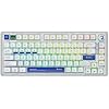 GAMEPOWER Gasket Pro 75% Mechanical Gaming Keyboard, Triple Mode, 81 Keys, Knob Switch, Macro, 3000mah, 60M Click Linear Red switches, Wired/2.4G/Bluetooth 5.1, RGB Backlit, LCD Screen, Transparent