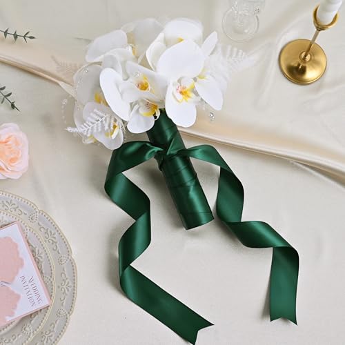 Image of Double Face Spruce Green Satin Ribbon 1-1 /2 inch X 25 Yards Polyester Green Ribbon for Gift Wrapping Very Suitable for Weddings Party Hair Bow Invitation Decorations and More