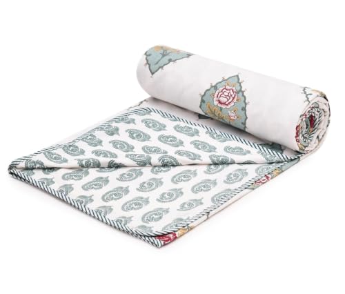 Image of COZY FURNISH 150TC 100% Cotton King Size Duvet Cover for Double Bed - Super Soft Quilt /Razai /Dohar Cover with Zipper Closure, 89x94 Inches, Breathable & Durable Bedding Set