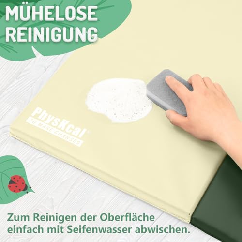 PhysKcal 5 Panel Klappbare Weichbodenmatte Turnmatte Fitnessmatte Gymnastikmatte mit Tragegriffen, Sportmatte Spielmatte, Tumbling-Matte für Kinder, Polsterung für Activity Play