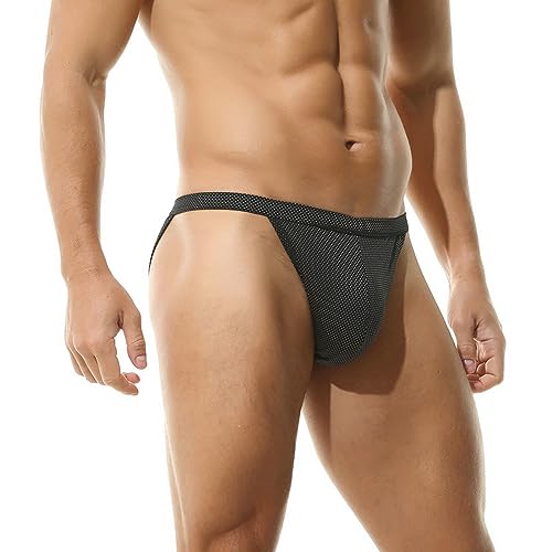 Men's Low Waist Swimming Trunks Underwear Gay Sexy Mesh Breathable Swimsuit Bikini Briefs4