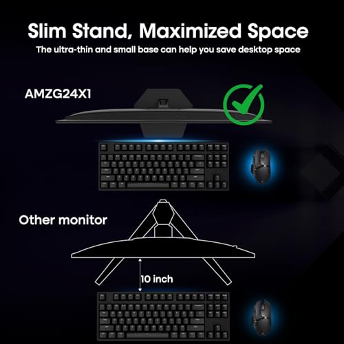 Image of Amzfast 24 Inch Gaming Monitor 200Hz FHD 1080p Computer Monitor, 1ms Adaptive Sync, 3000:1, 129% sRGB, HDR Display, Eye Care, VESA 75x75, Metal Stand, HDMI 2.0 | DP 1.4, AMZG24X1