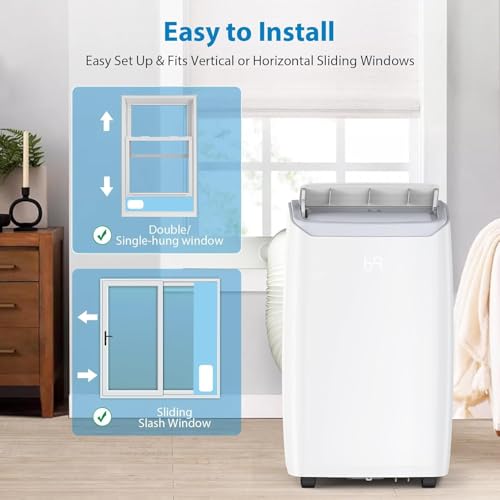 Image of PioneerWorks 14000 BTU Portable Air Conditioner, Cools Rooms up to 750 Sq.Ft, 3-in-1 Ultra-Quiet Cooling Unit with Remote Control, 24H Timer & Auto Swing for Bedroom, Living Room and Large Rooms