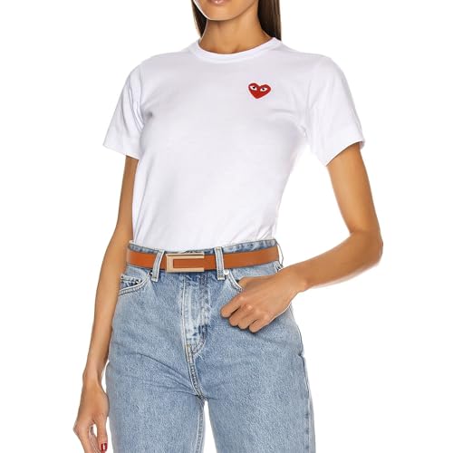 Image of Women's Fashion Classic Metal Buckle Leather Belt with Jeans Dress
