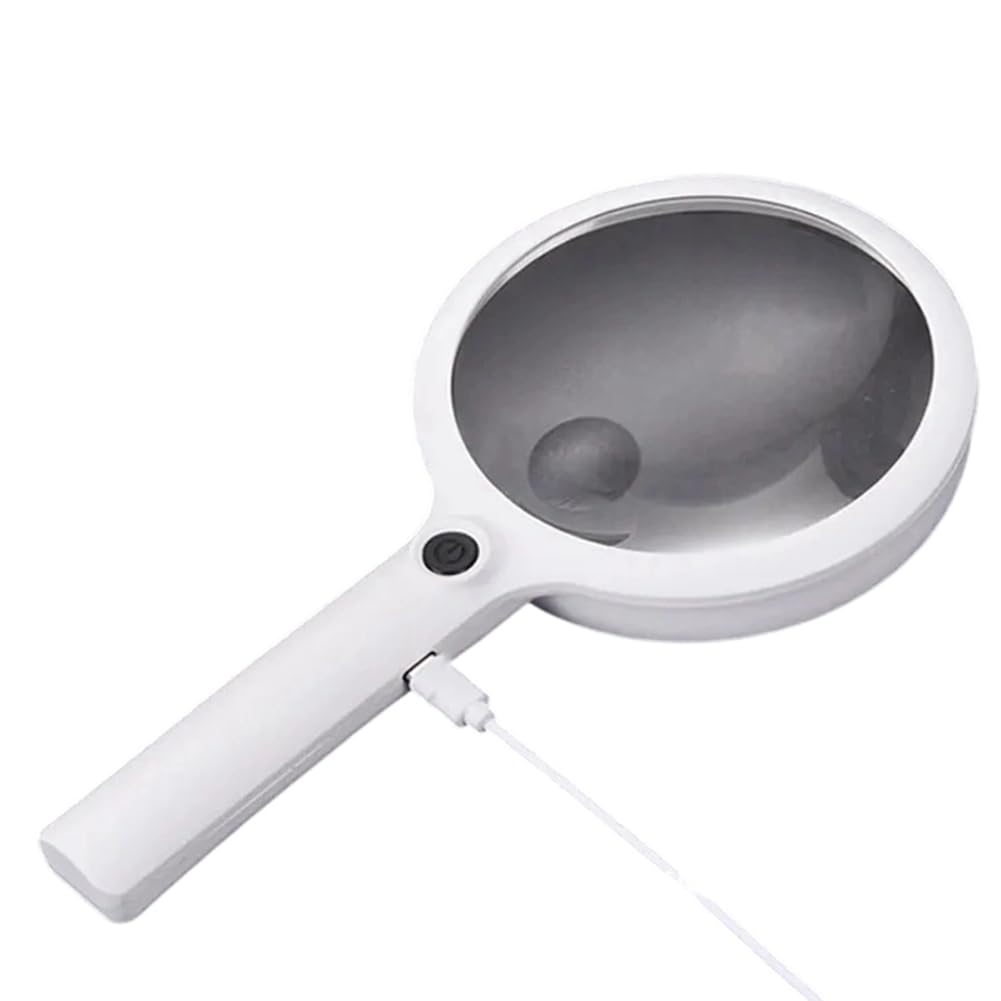 Jnchdghwa Handheld Magnifier with 24 LED Light for Reading and Repairing, 10X 15X 30X Zoom 90mm
