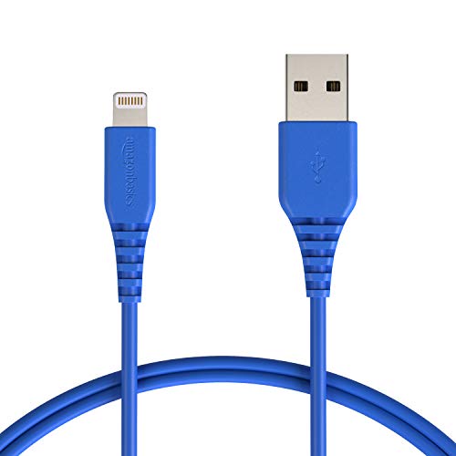 AmazonBasics Lightning to USB A Cable, MFi Certified iPhone Charger, Blue, 3 Foot