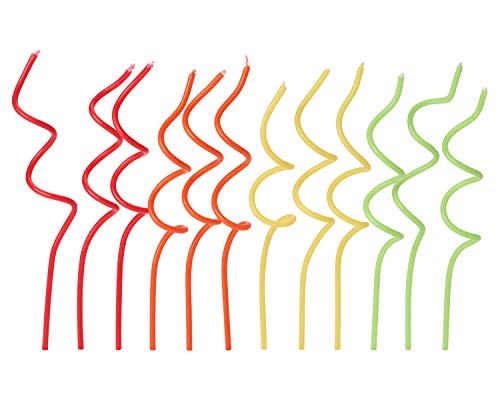 Papyrus Birthday Candles, Green, Yellow, Orange & Red Swirl (12-Count) #TOP20