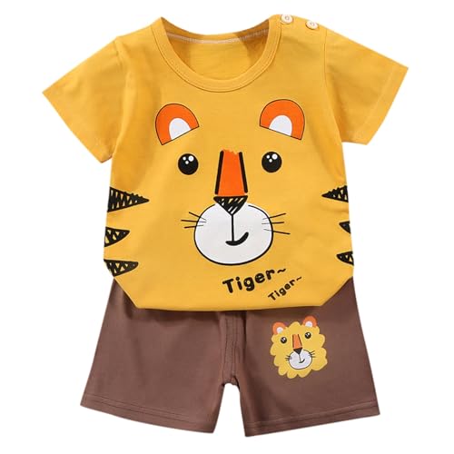 Generico Completo Bambino 2 Pezzi Body Estiva Neonato Set di Magliette Bimbo Completini e Coordinati Gentiluomo Cotone Lino Maglietta Pantaloncini Design Regalo Festivo per Ragazzi 1-4 Anni