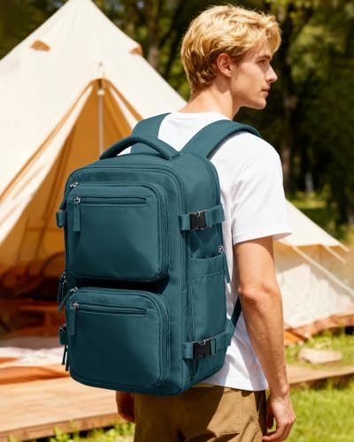 Image of Small Vacpack Backpack with Vacuum Seal Backpack Travel Air Back Backpacks with Pump Travel Backpacks Compression Bag Men Carry On Bag Flight Approved Women Weekender Hiking Work Daypack Peacock Blue