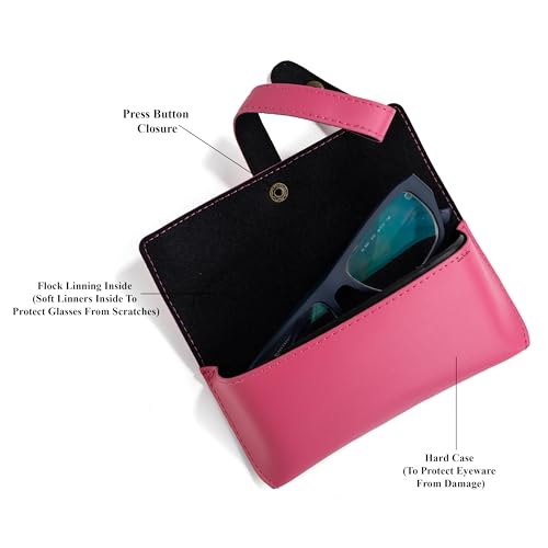 Image of AICA Personalised Name & Charm Leather Sunglass Case Cover for Men & Women | Hard Case Eyewear Cover