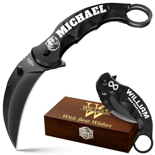 Image of Custom Knife - Personalized Gifts for Men and Women - Engraved Gifts for Dad Husband Boyfriend Wife Girlfriend - Customized Pocket Knives for Birthday, Anniversary - Best Unique Present X-42 PS