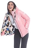 Members Only Women's Hi-Shine Chevron Quilt Puffer Jacket with Looney Tunes Mashup Print Lining -...