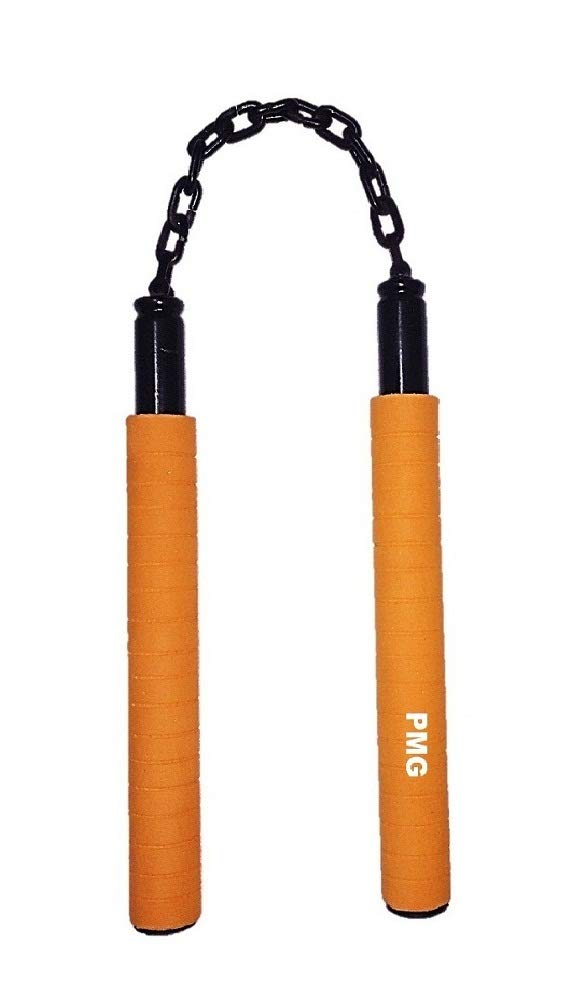 PMG Rubber Foam Nunchaku, Orange Color Handle 10” with 9” Black Metal Chain,1 Piece (Martial Arts Weapon & Equipment nanchaku) (B07B8RP578) Amazon Price History, Amazon Price Tracker