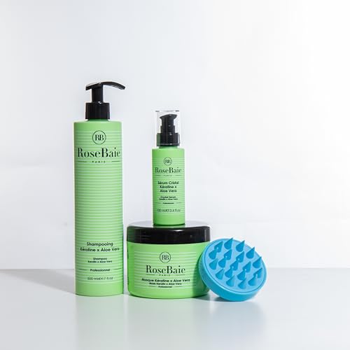 Routine Trio Aloe Vera ROSEBAIE Shampoing Masque Sérum Cheveux Purifiés et Hydratés