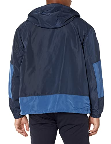 Image of Armani Exchange Men's Zip Up Hooded Reversible Jacket With A|x Label on Front Left