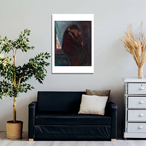 Affiche Le Baiser de Munch grand format encadré finition satinée