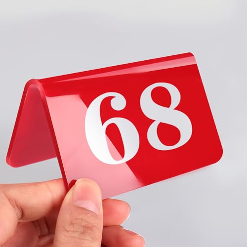 Dwustronne akrylowe stojaki na numery na stół - oznakowanie ślubne i restauracyjne (1-10 i 31-40) - idealne do kawiarni, barów i wydarzeń - wyświetlanie numeru recepcji