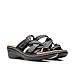 Clarks Collection Women's Merliah Karli Wedge Sandal, Black Leather, 8 Medium US