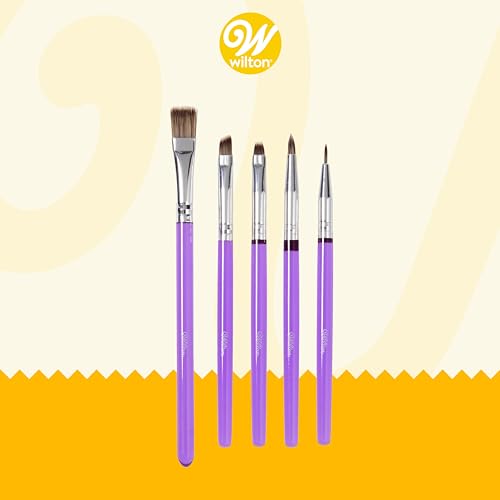 Wilton Brush Set, Cake Decorating, Food Safe, Painting, set of 5, 2.91 x 13.43 x 29.94 cm