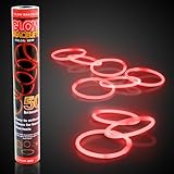 Fun Central P74, Glow Stick Bracelets, Glow in the Dark Party - Red - 50 Pcs - 8 Inches