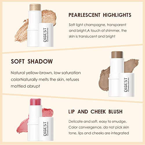 All In One Makeup Kit Full Kit, 3 Pcs Cream Contour Sticks,12 Colors Eyeshadow Palette,Full Coverage Foundation, 6 Colors Lipstick Set, Waterproof Eyeliner And Mascara(102# Nude) #TOP2