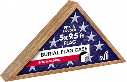 Americanflat Large Flag Display Case - Fits Folded 5x9.5' Burial Flags - Silhouette Collection...
