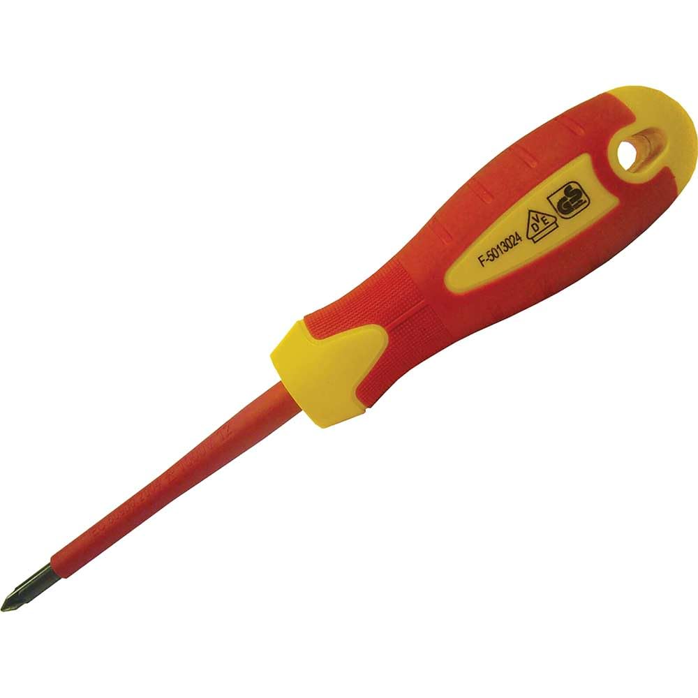 Faithfull Vde Soft Grip Screwdriver Pozidriv Tip Pz1 X 80Mm