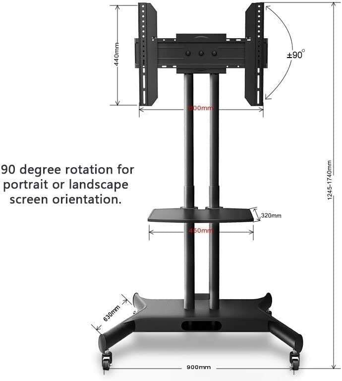 Soporte móvil para TV de 32 a 65 pulgadas con estante AV miniatura 2