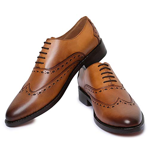 Image of Lethato Captoe Oxford Goodyear Welted Formal Handmade Leather Dress Shoes