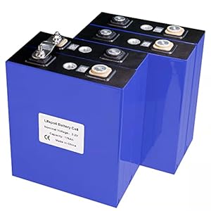 ninthcit L173 F176 3.2V176ah 564wh LiFePO4 Deep Cycle Batteriezellen 6000 Zyklen mit Eisenphosphat, Klasse A Ersatz-Automobil-Lithium-Motorrad-Batterien mit QR-Code, perfekt für Boot (4PCS)