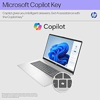 HP 17.3 inch Laptop, HD+ Display, AMD Ryzen 5 7520U, 16 GB RAM, 512 GB SSD, AMD Radeon Graphics, Windows 11 Home, Natural Silver, 17-cp2199nr — image 9