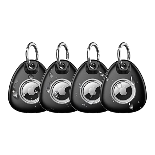 Compatible with Airtag Holder, IP68 Waterproof Air Tag Keyring, Hard TPU Airtags case