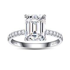 White Gold 3ct Emerald Cut